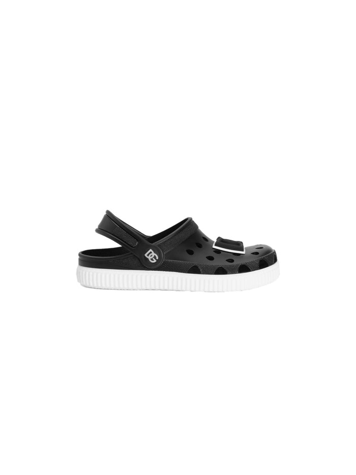 Sandals With Logo Black Flats