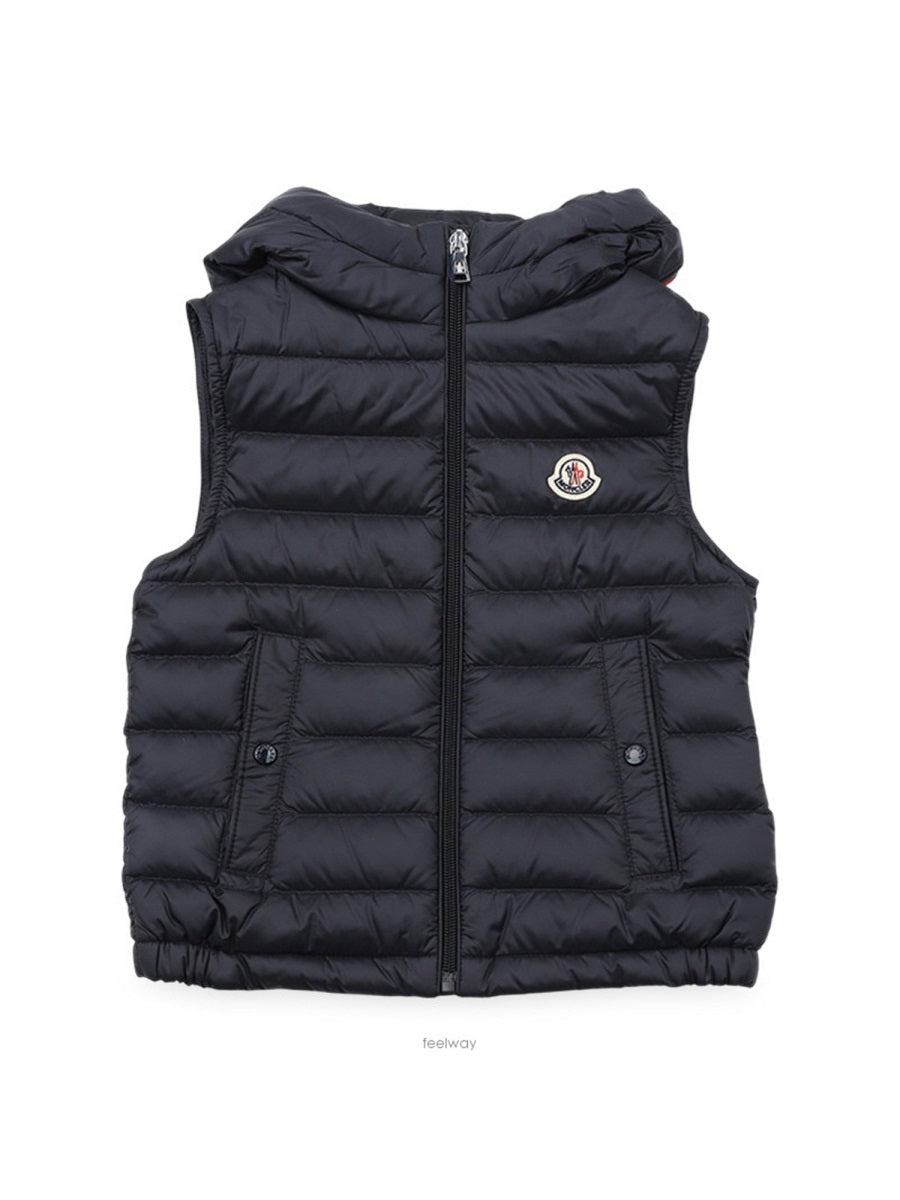 Logo Quilted Gilet Black Polyamide Waistcoats & Gilets