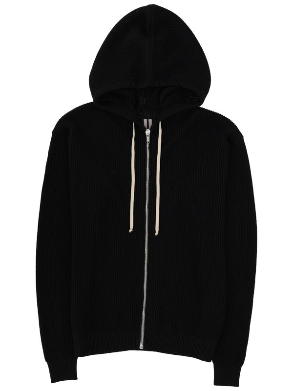 Hooded Zipper Shirt Black New Wool Sweatshirts