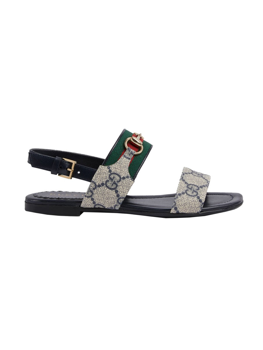 Sandals With Logo Detail Blue Polyurethane
