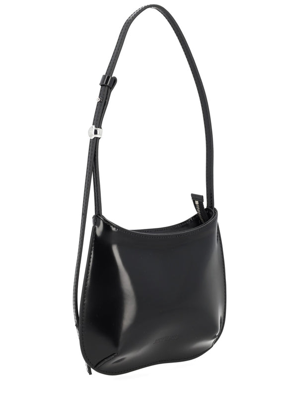 Bisou Shoulder Bag Black Calf Leather