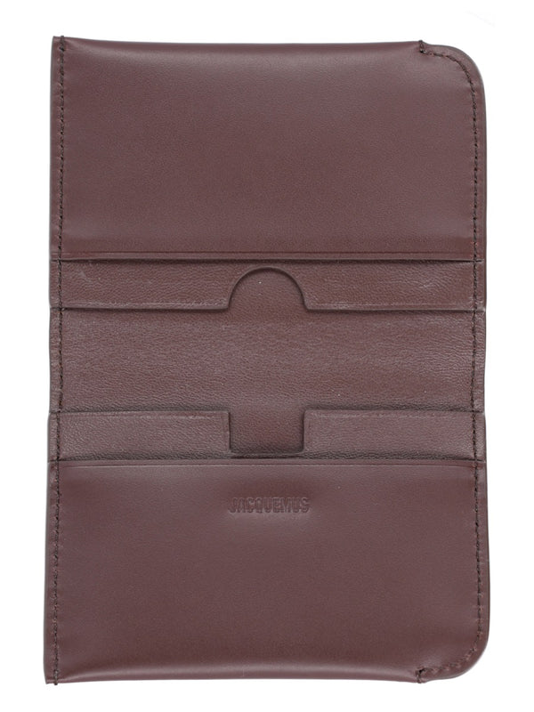 Curved Wallet Brown Lamb Leather & Purses