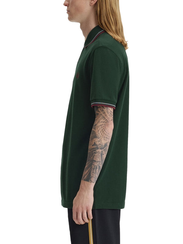 Polo With Logo Green Cotton Shirts