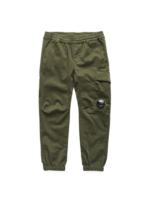 Cargo Trousers Green Cotton Elastane