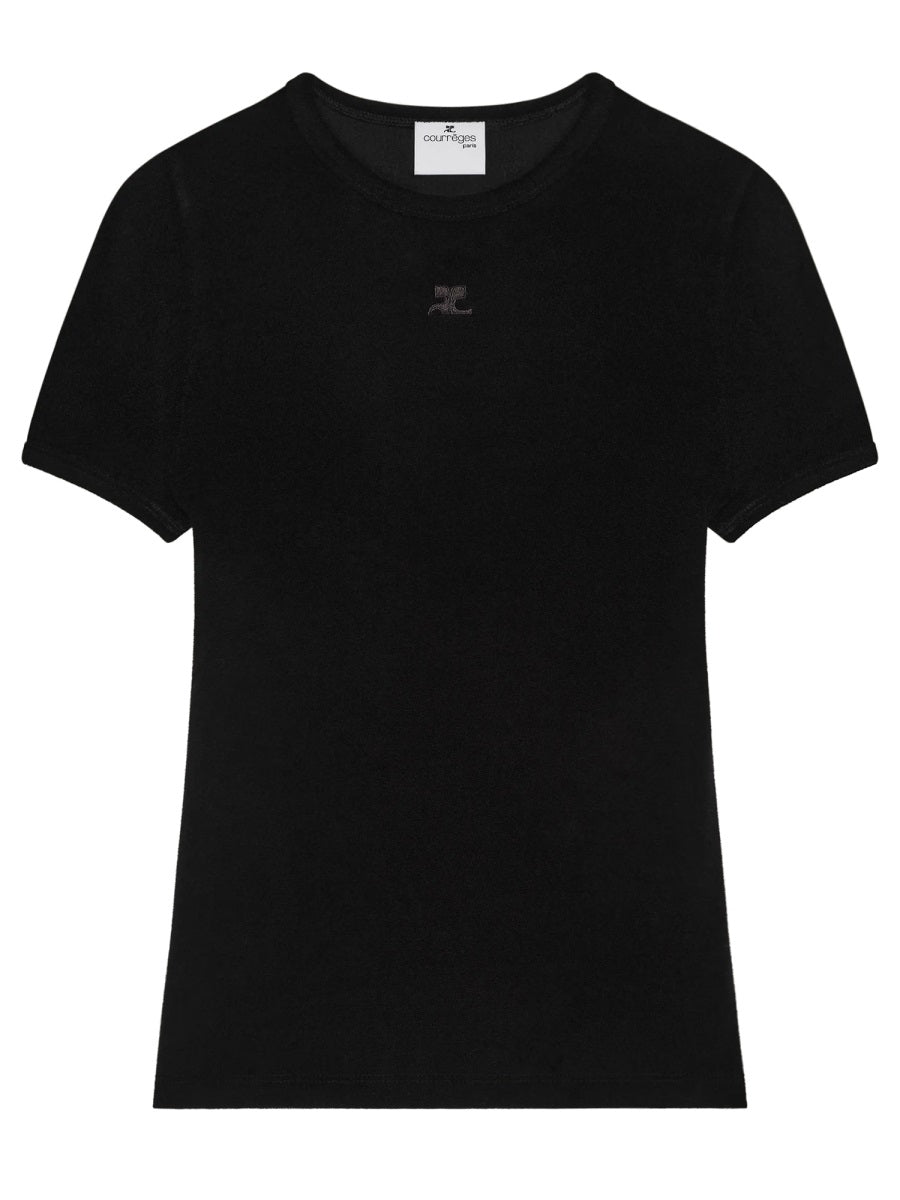 Baby Spongy T-Shirt Black Viscose Polyamide T-shirts