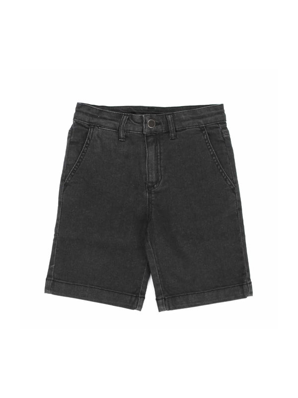 Denim Bermuda Shorts Black Cotton
