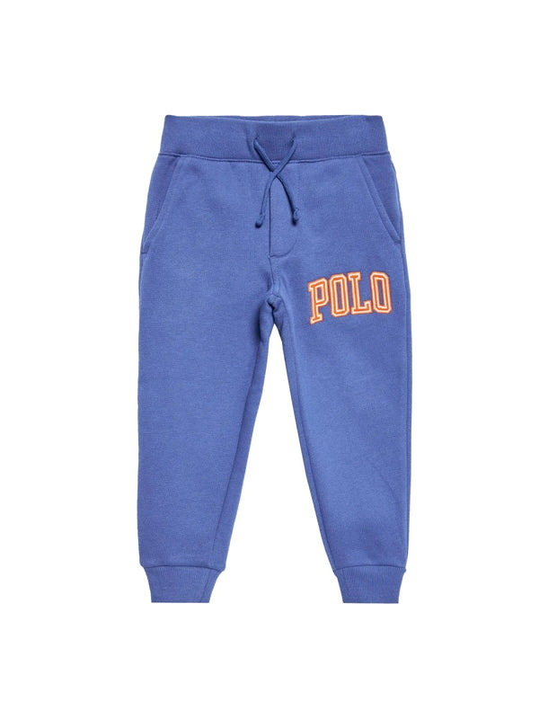 Trousers With Logo Blue Cotton