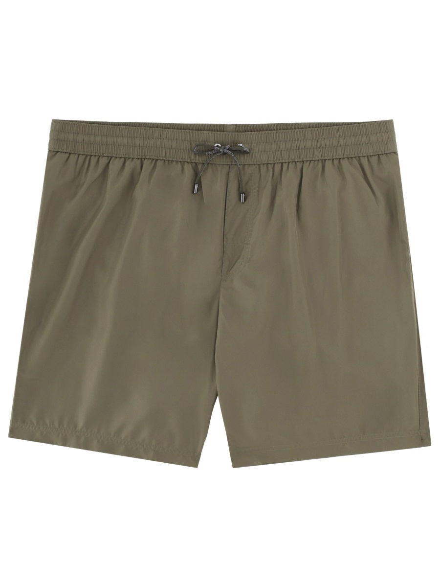 Swimsuit Green Polyester Swim Shorts