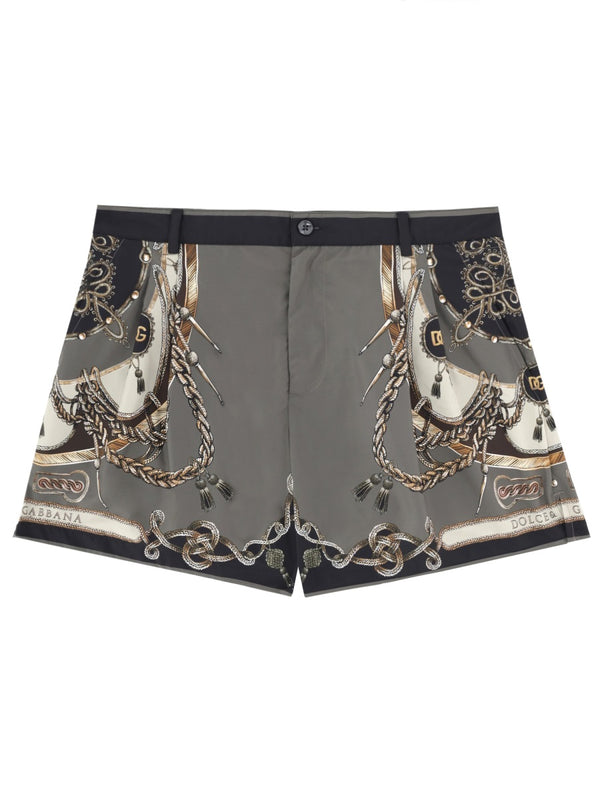 Swimsuit With Print Grey Polyester Swim Shorts