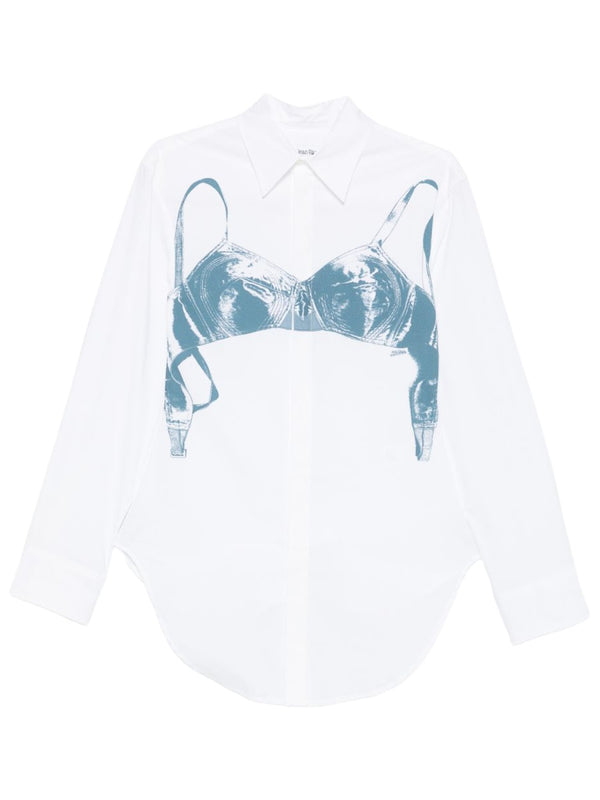 Shirt Scanned Bra White Cotton Elastane