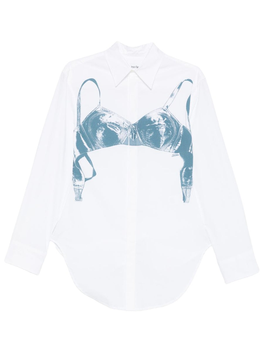 Shirt Scanned Bra White Cotton Elastane