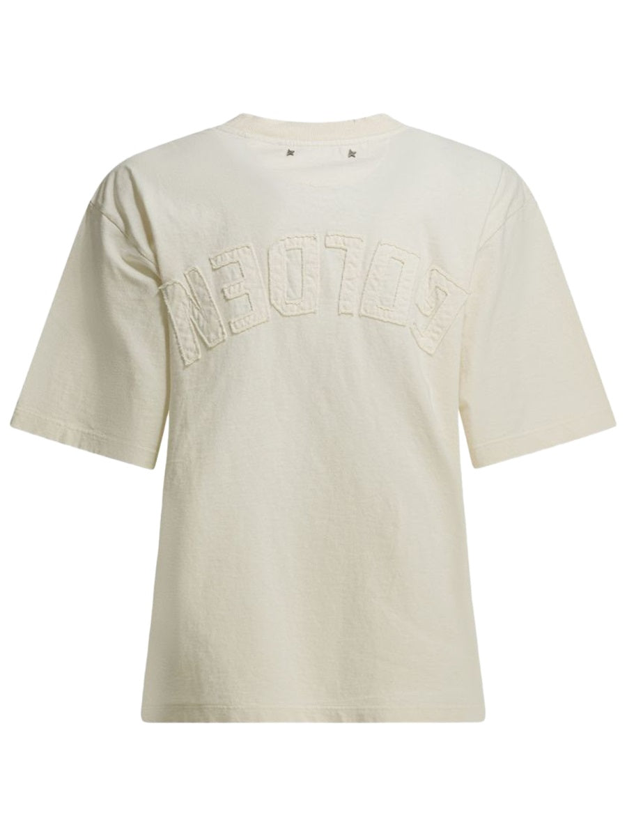 T-Shirt With Logo Ivory Cotton T-shirts