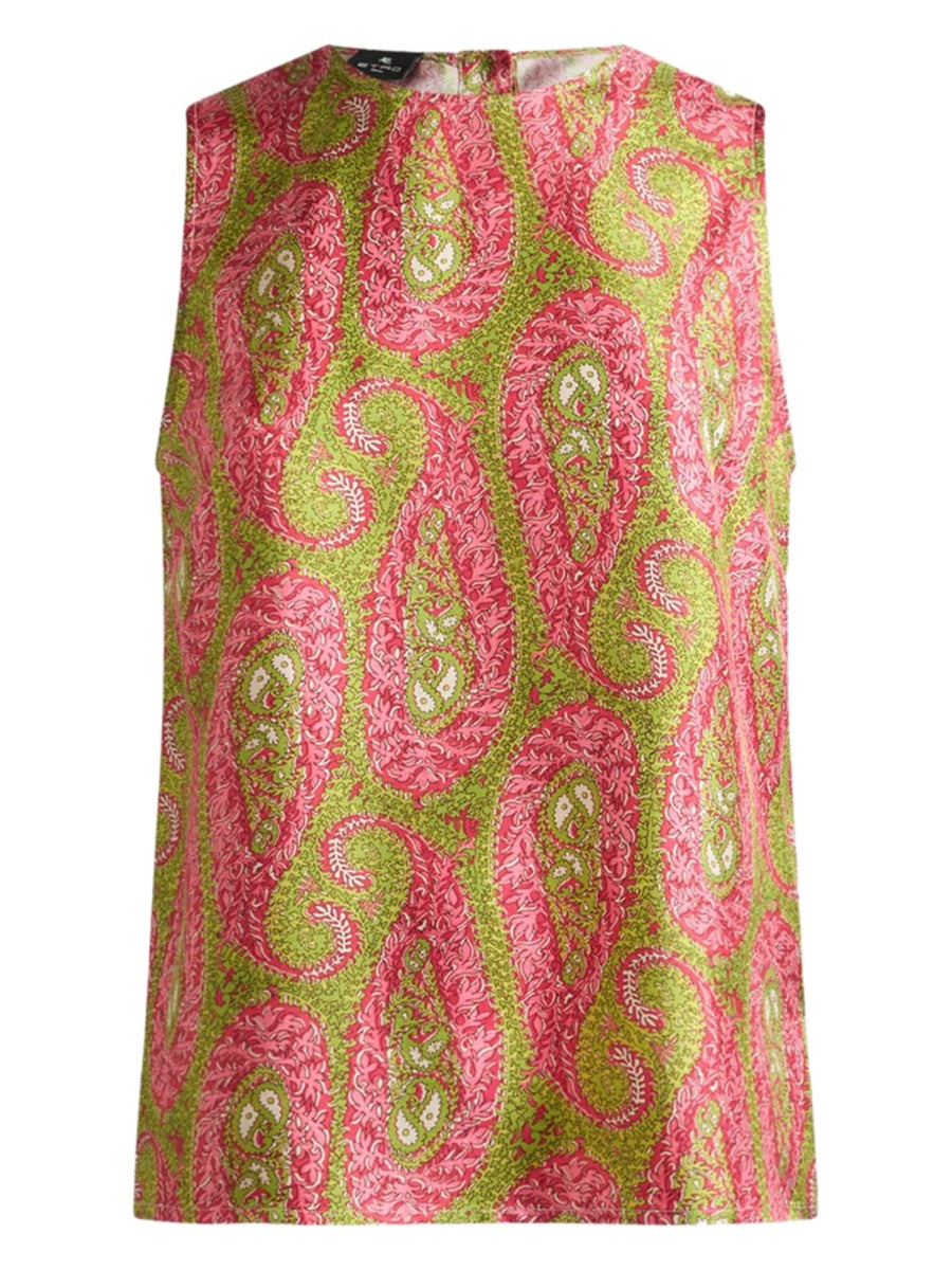 Top Paisley Foliage Multicolour Polyester Tops
