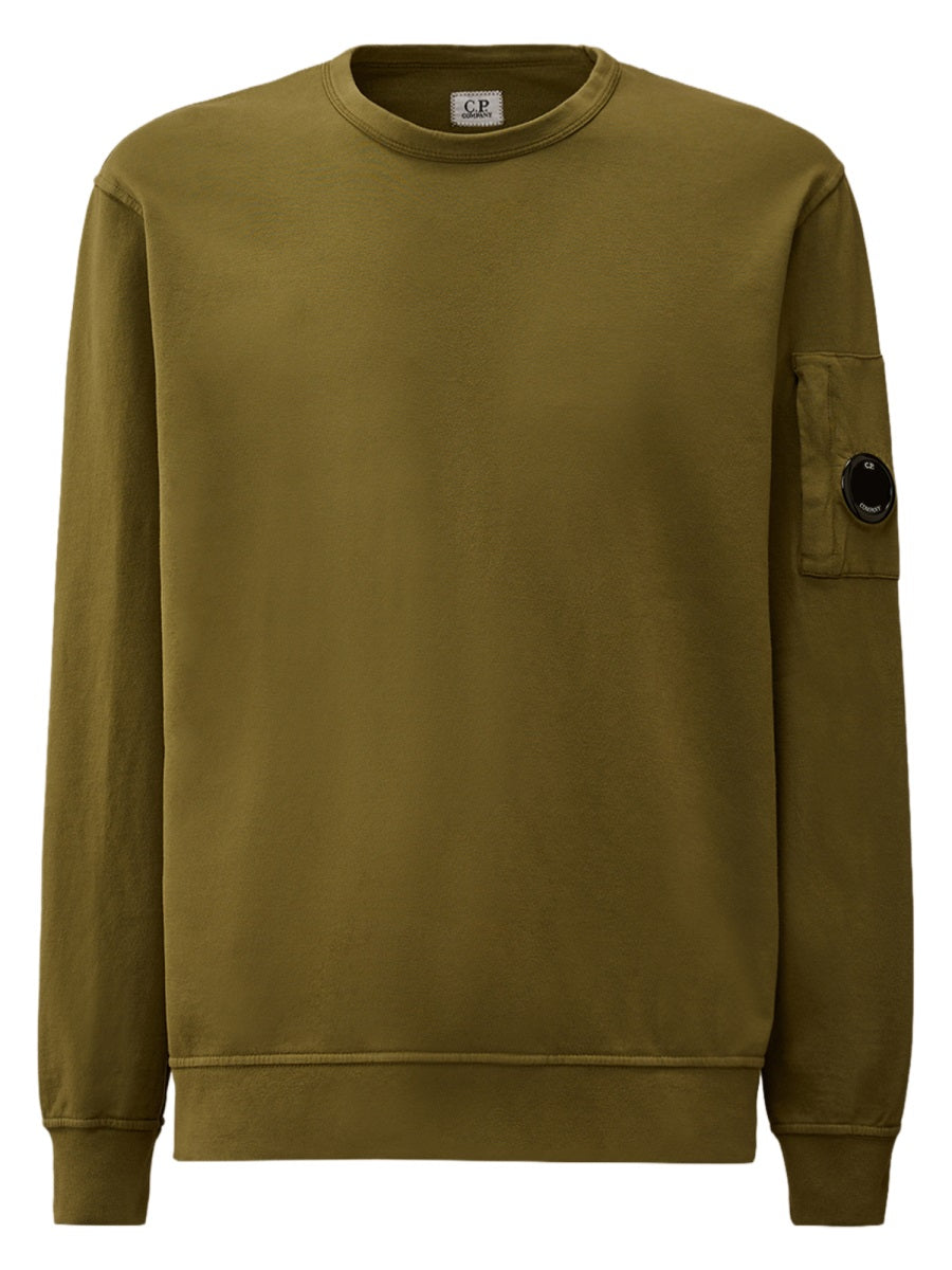 Sweatshirt With Logo Patch Green Cotton Sweatshirts