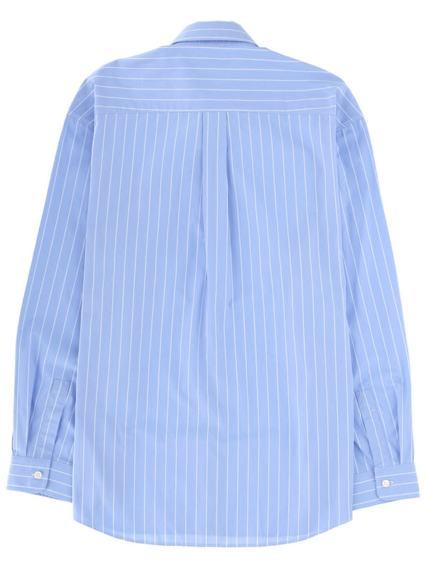Shirt With Logo Blue Cotton