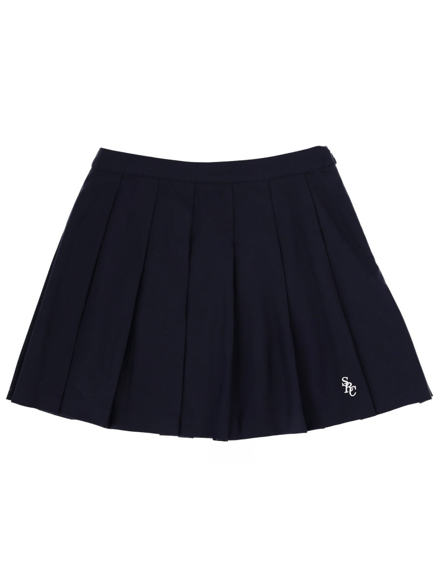 Miniskirt With Logo Blue Wool Skirt