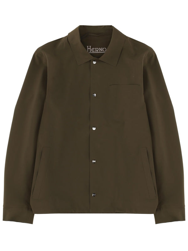 Overshirt Military Green Polyamide Elastane Jacket
