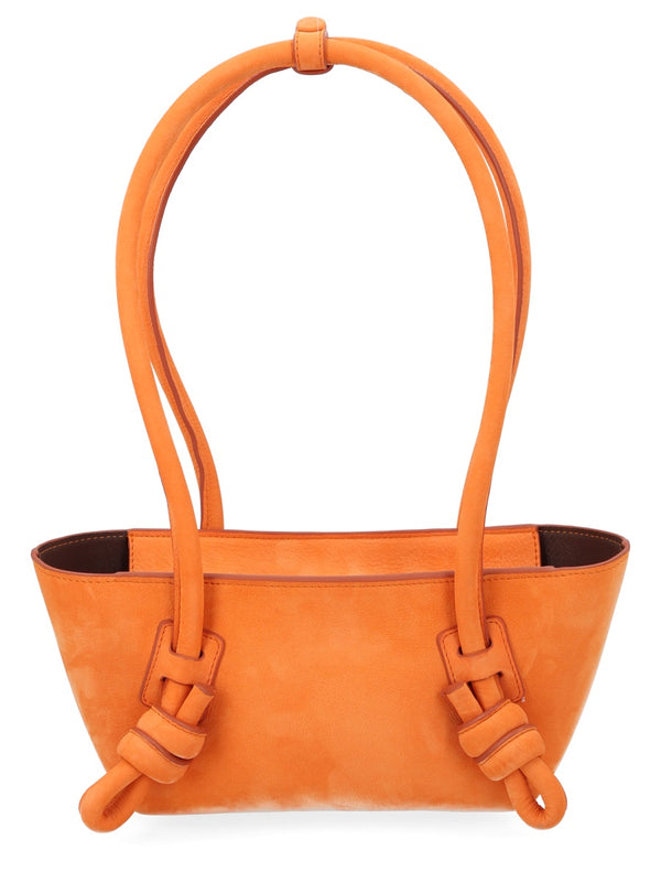 Mini Bag Fleca Orange Leather Shoulder