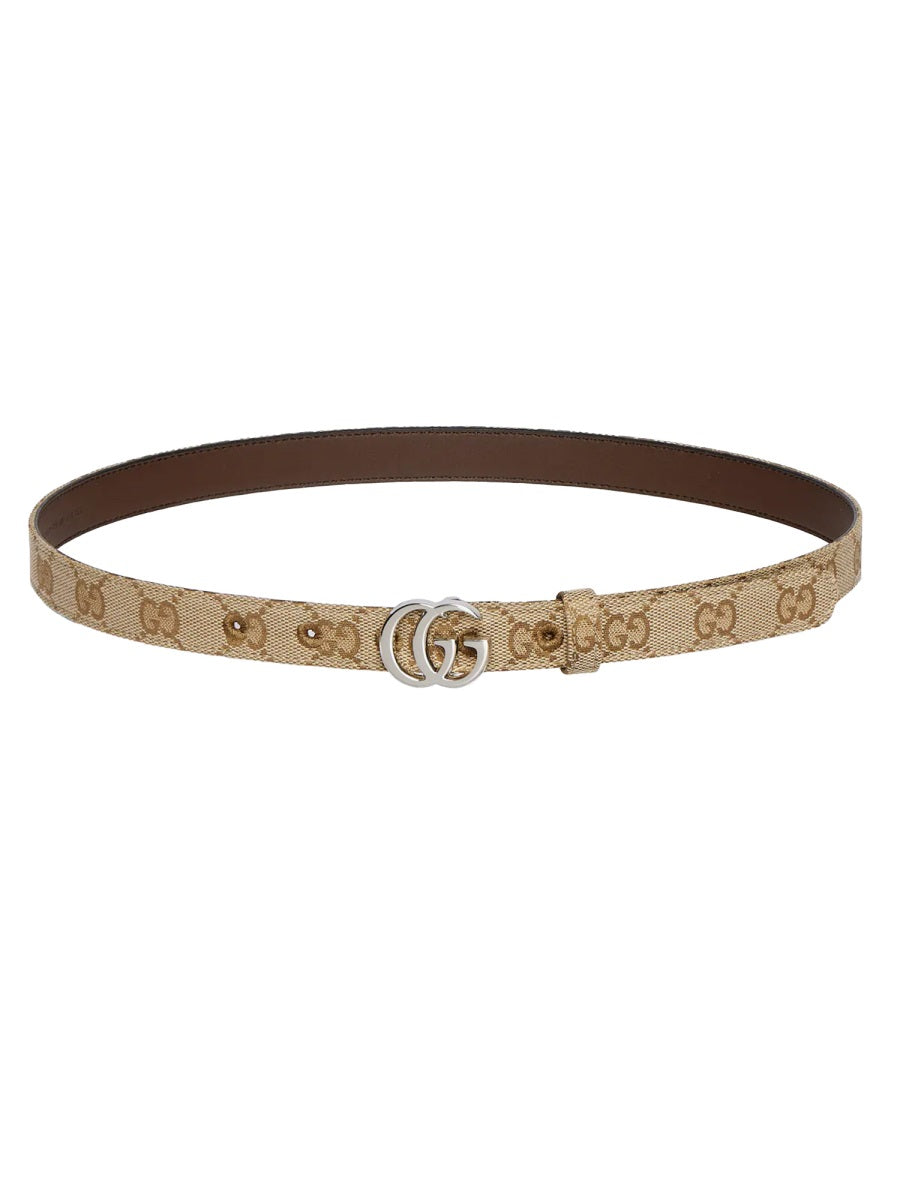 Belt Gg Marmont Beige Fabric