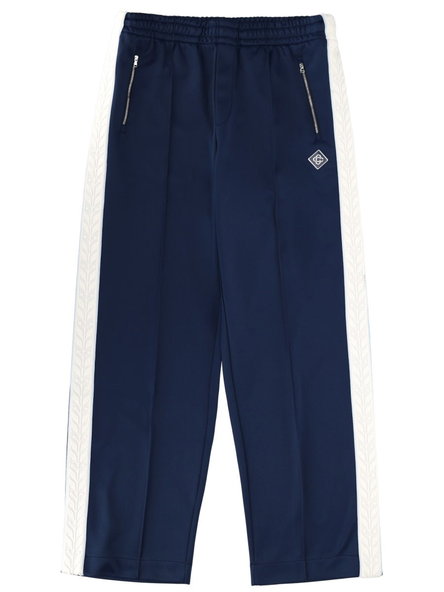 Track Pants Blue Polyamide Cotton Trousers