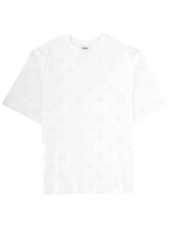 T-Shirt With Monogram Details White Organic Cotton T-shirts