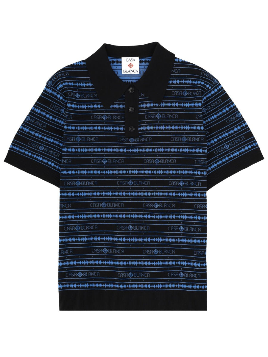 Polo Shirt Sound Wave Multicolour Wool