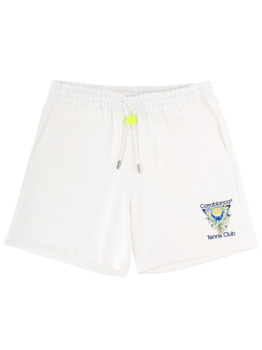 Shorts With Logo White Organic Cotton