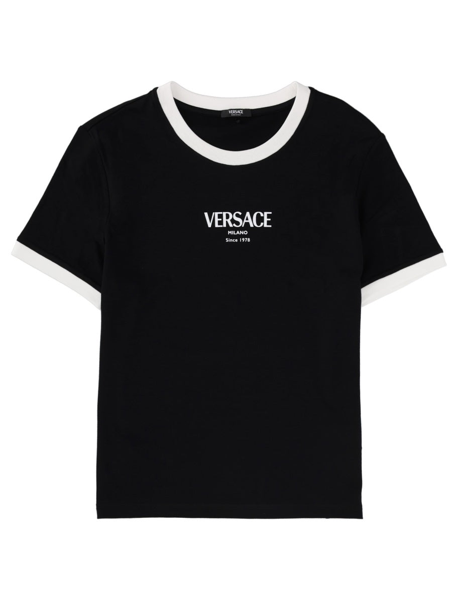 T-Shirt With Logo Black Черный Эластан T-shirts