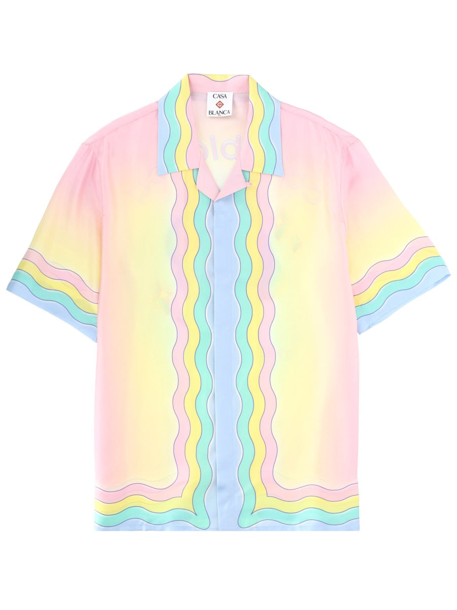 Shirt Flaming Tennis Ball Multicolour Silk