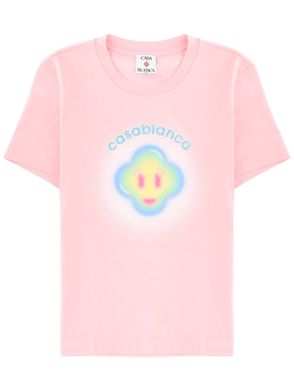 T-Shirt Airbrush Smiley Pink Organic Cotton T-shirts