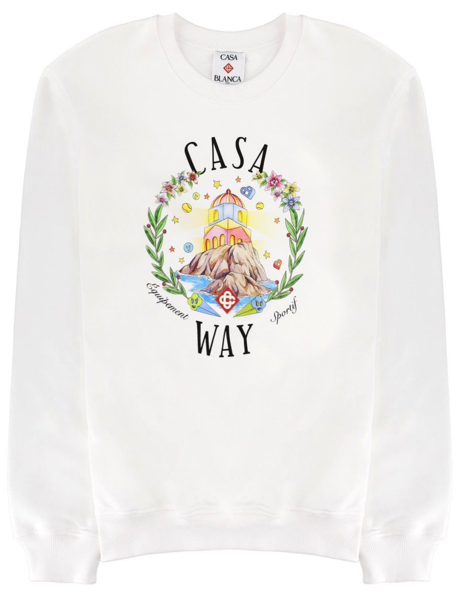 Sweatshirt Home Way White Organic Cotton Sweatshirts