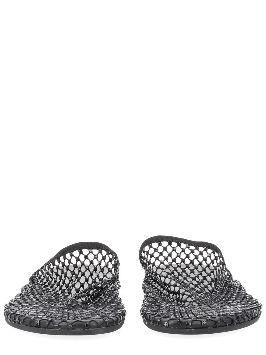 Mule Shoe With Rhinestones Black Polyester