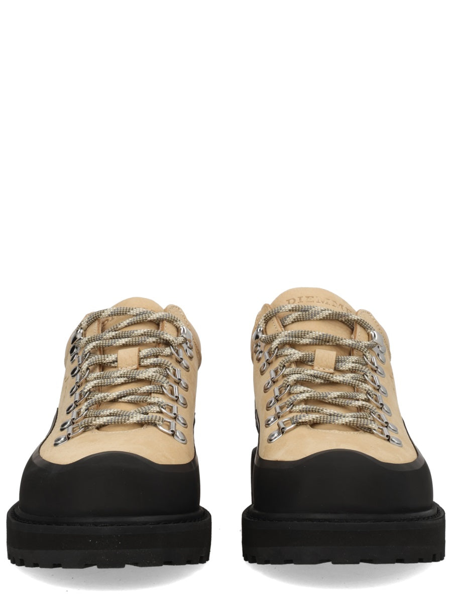 Rubber Shoe Beige Leather Lace-up