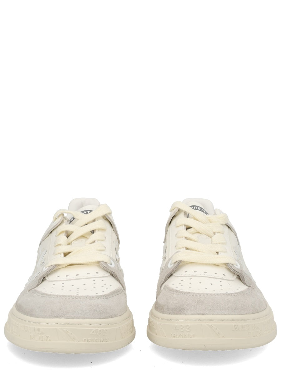 Sneaker Quinnd White Goat Leather Calf Trainers