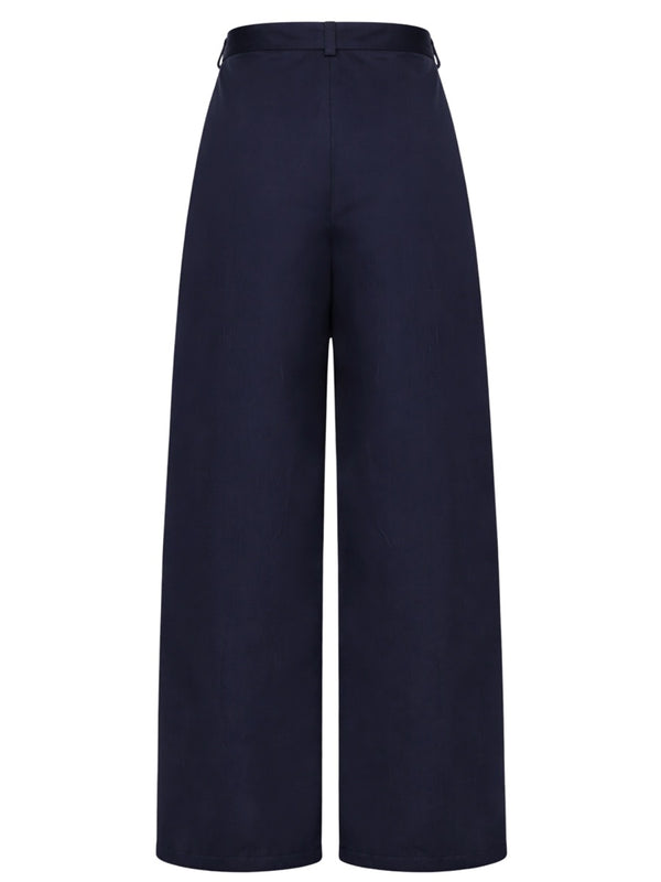Cargo Pants Blue Cotton Trousers