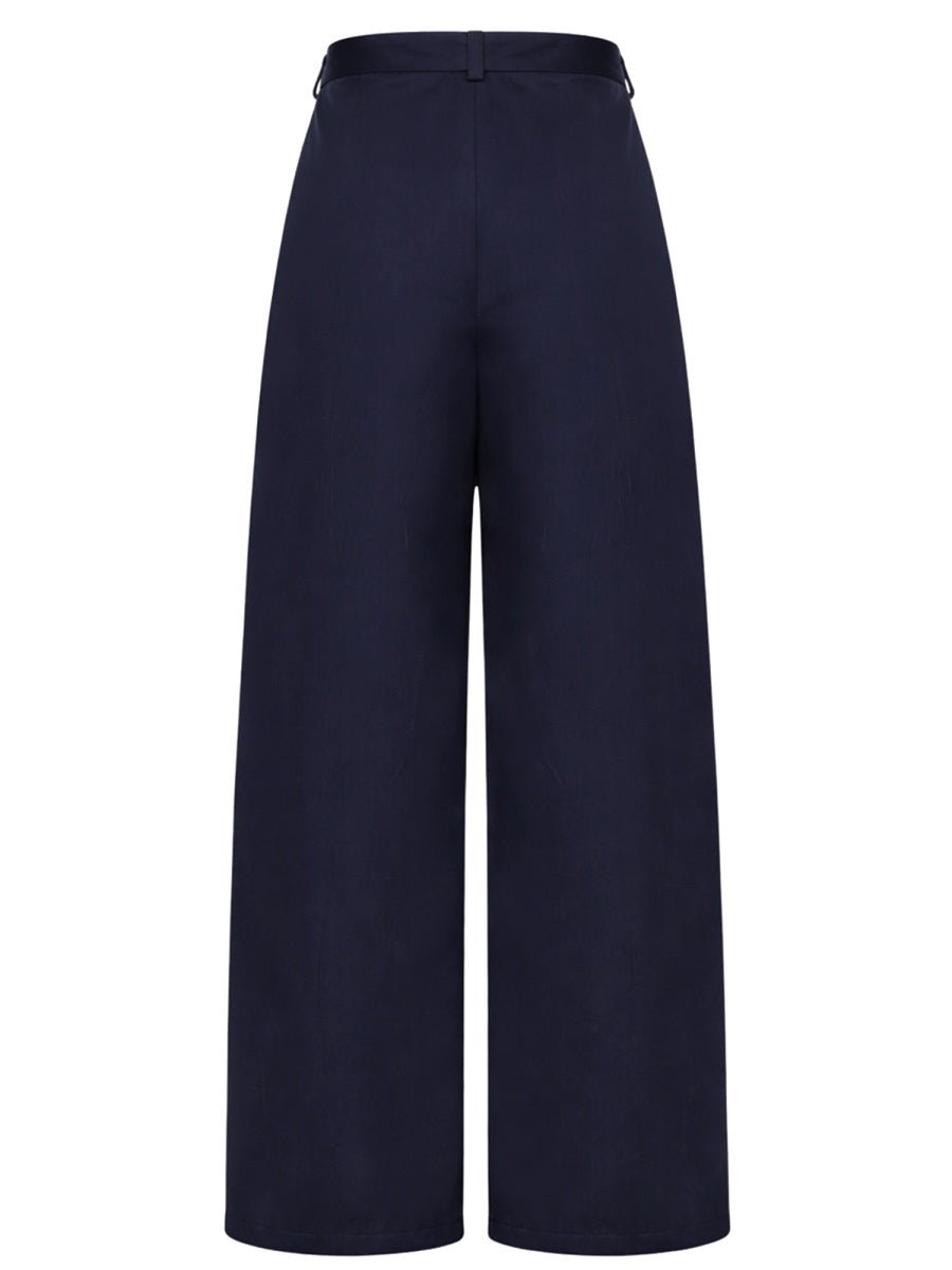 Cargo Pants Blue Cotton Trousers