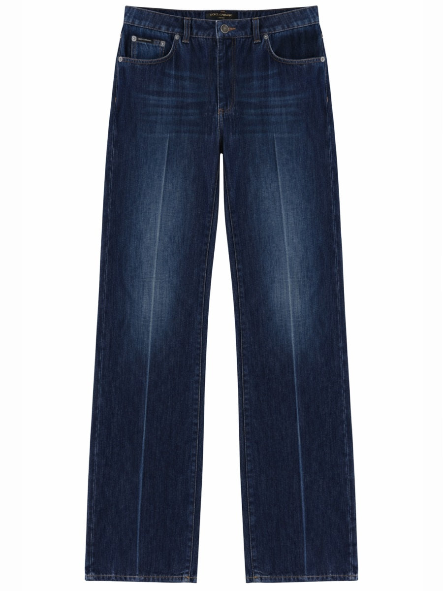 Low-Rise Jeans Blue Cotton