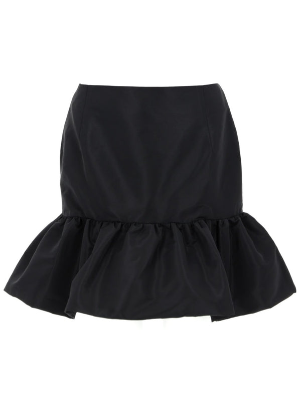 Skirt Mini Peplum Black Recycled Polyamide