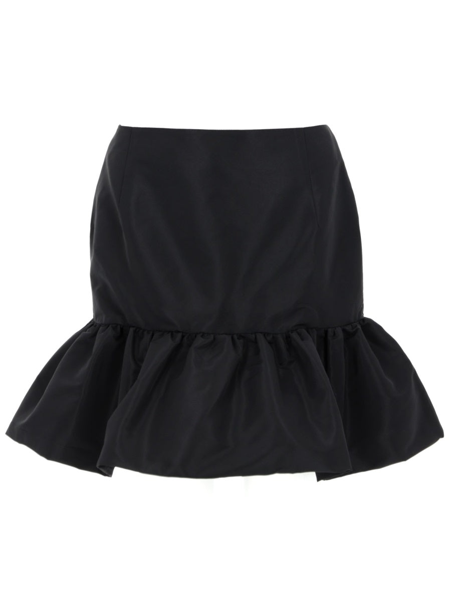 Skirt Mini Peplum Black Recycled Polyamide