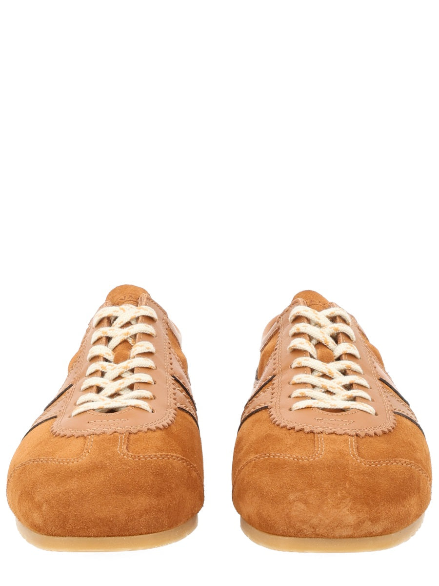 Suede Sneakers Brown Leather Trainers