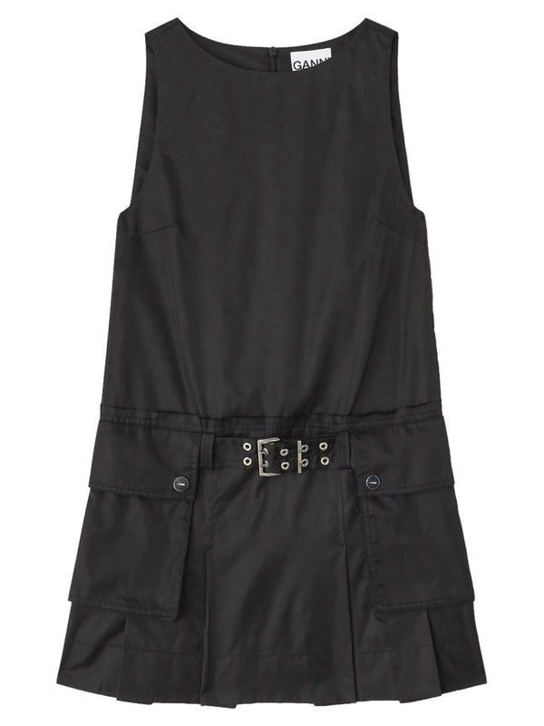 Mini Dress With Belt Black