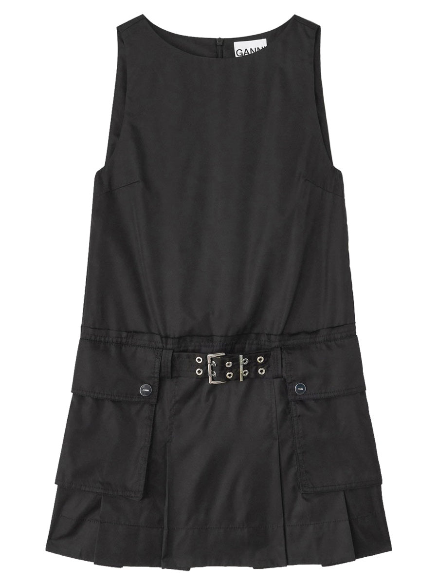 Mini Dress With Belt Black