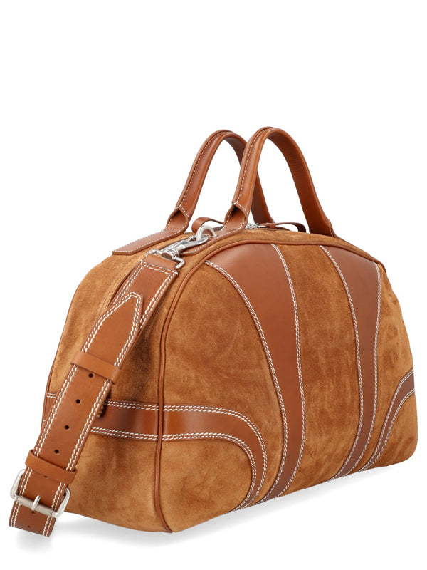 Duffle Bag Brown Leather Shoulder