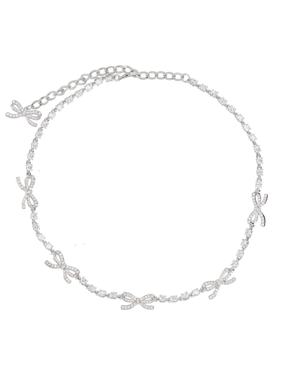 Necklace Crystal Bow Silver Copper Necklaces