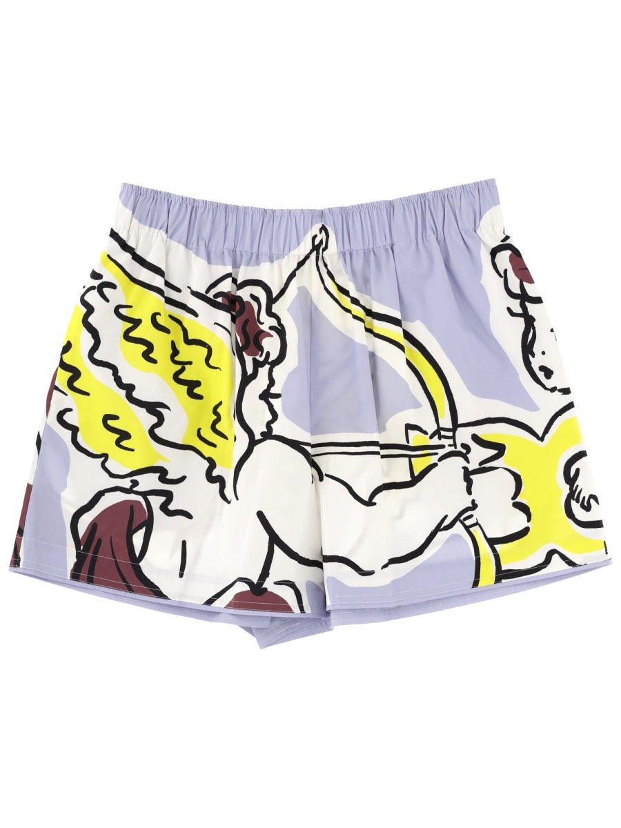 Printed Shorts Multicolour Cotton Elastane