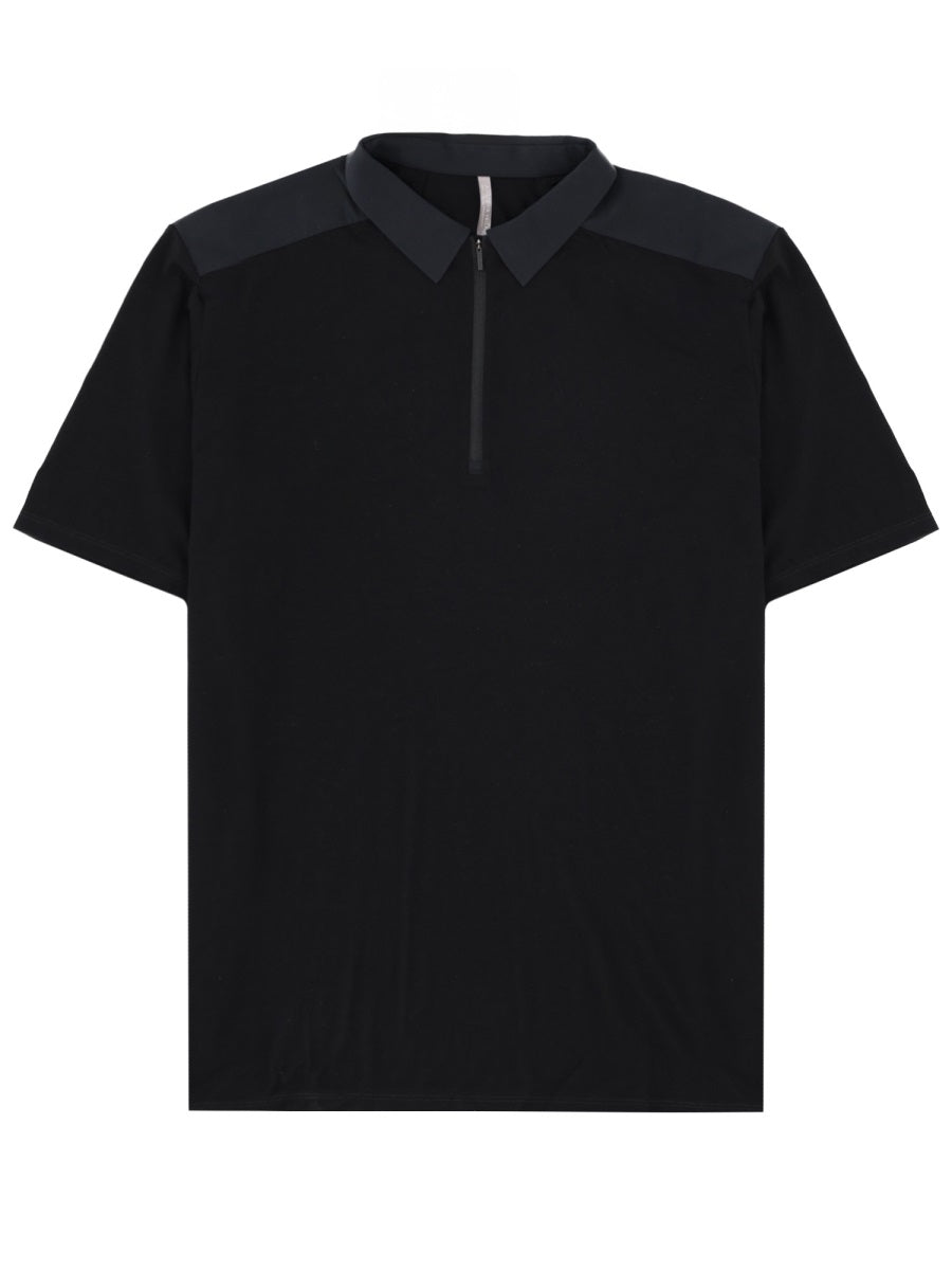 Polo Zip Black Wool Nylon Shirts