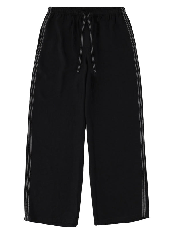 Draped Pants Black Acetate Trousers