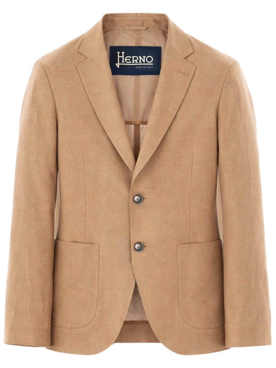 Linen Jacket Brown Cotton