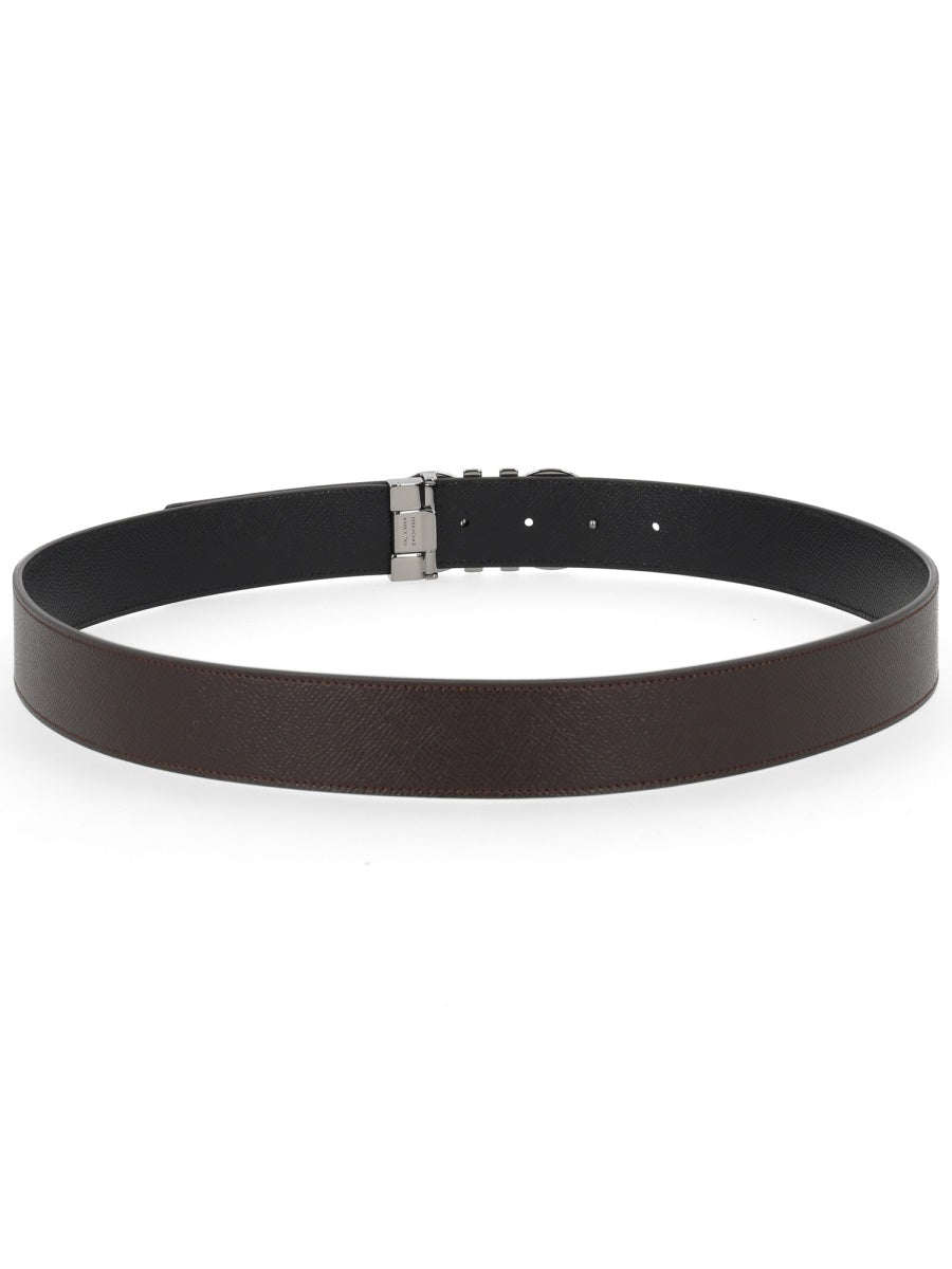 Belt Hooks Reversible Dark Brown Calf Leather