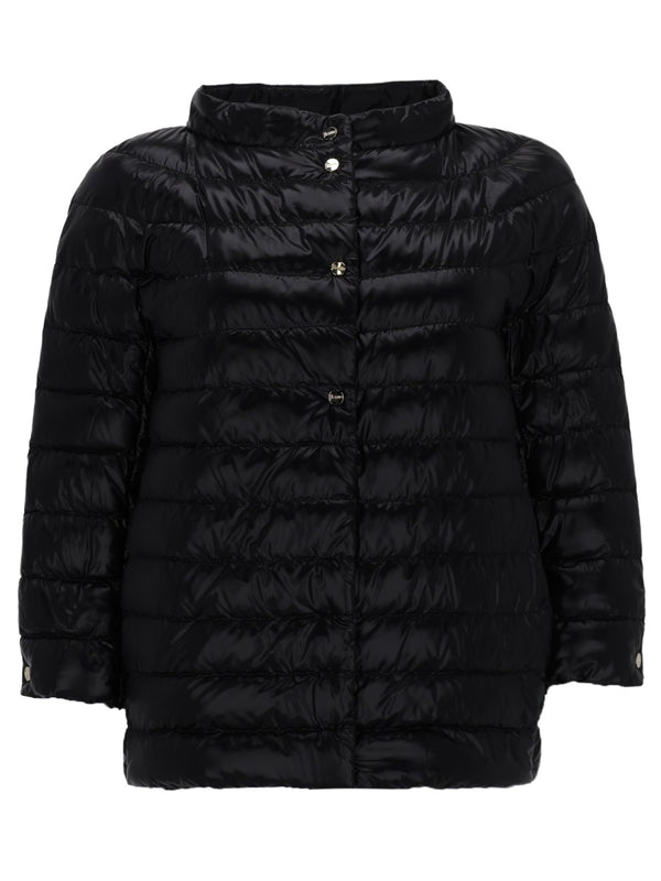 Cropped Padded Down Jacket Black Polyamide
